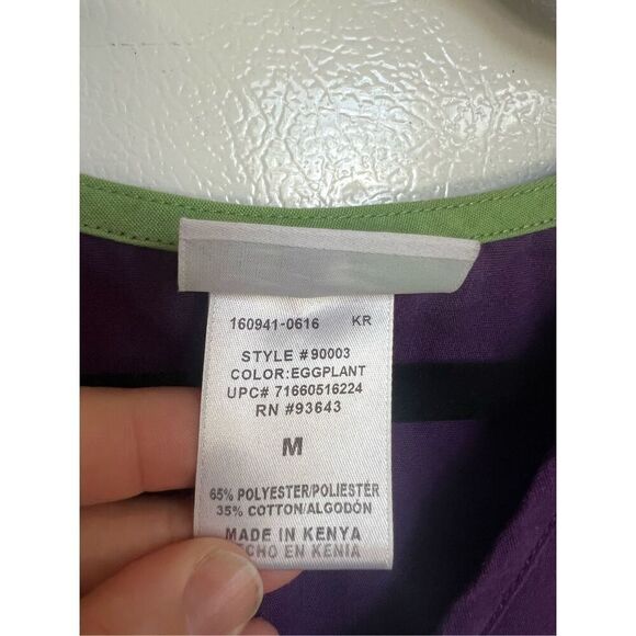 Scrubstar Eggplant Purple Scrub Top Woman’s Size Medium - Picture 3 of 5